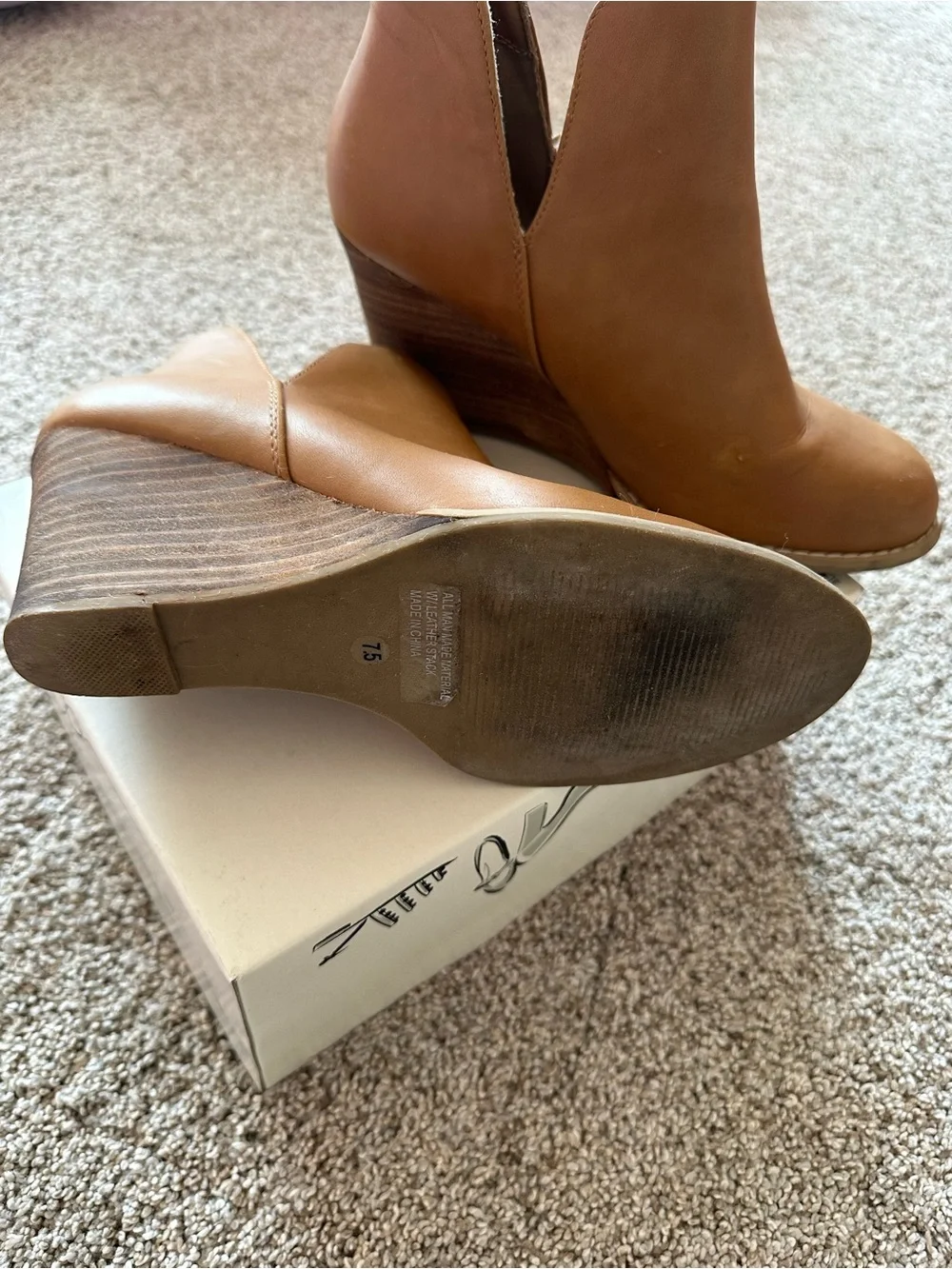 Wedge Ankle Booties in Tan